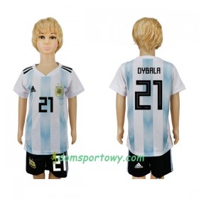 Koszulka Argentyna Dybala 21 Dziecięcy Domowe Koszulki Piłkarskie Mistrzostwa Świata 2018